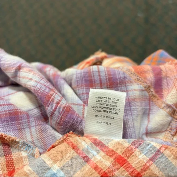 Oli & Hali large loose fit distressed style Mixed Plaid wide leg jumpsuit romper - Picture 9 of 11